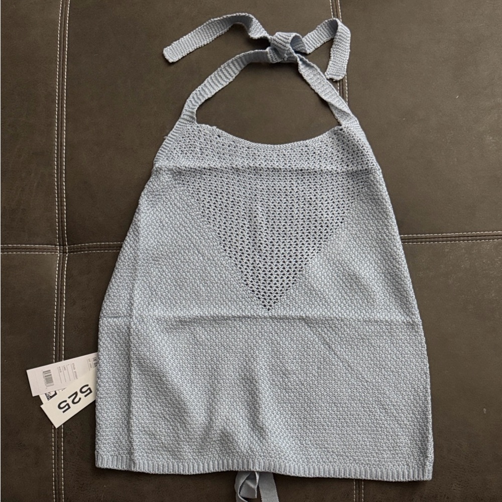 525 America Light Blue Knit Crop Top